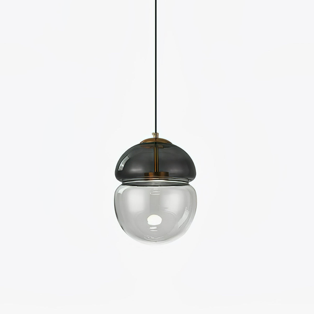 Metro Dome LED Pendant Light in Copper and Glass, Mid-Century Modern Ceiling Lamp
