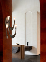 Metropolis Grand Alabaster Wall Sconce – Five-Light Art Deco Bronze Fixture