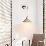 Artisan Microcement Wall Sconce with Wood Accent – Modern Minimalist Lighting