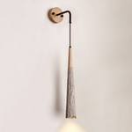 Artisan Microcement Wall Sconce with Wood Accent – Modern Minimalist Lighting