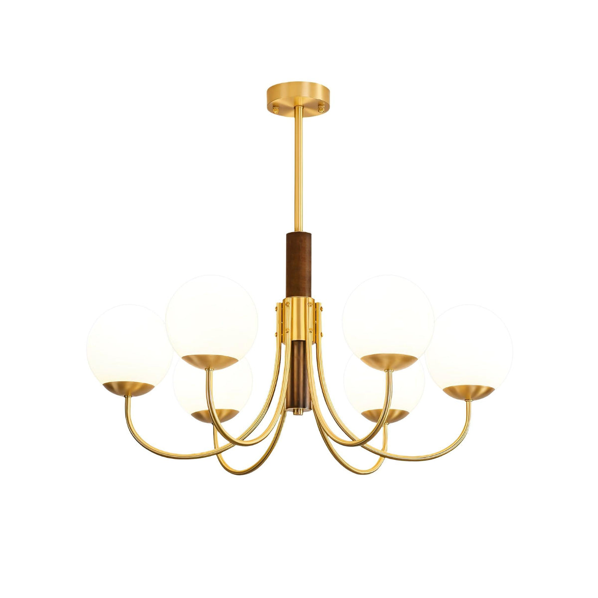 Midas Touch Walnut Sphere Chandelier