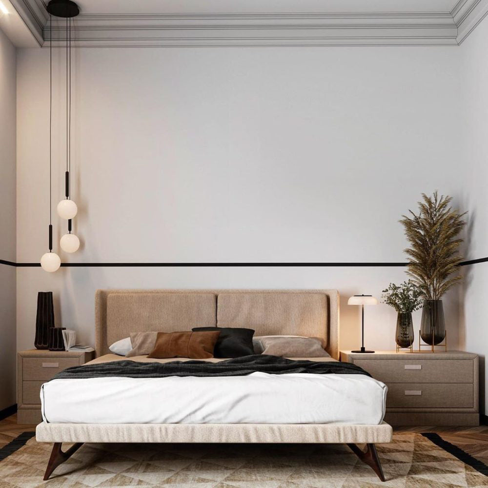 Scandiluxe Brass Pendant Light with Glass Shade – Modern Swag Ceiling Lamp