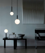 Scandiluxe Brass Pendant Light with Glass Shade – Modern Swag Ceiling Lamp