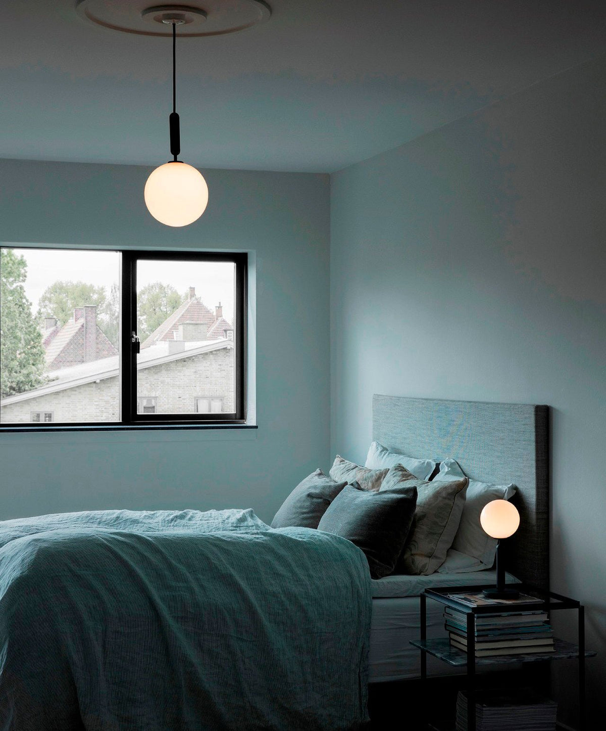 Scandiluxe Brass Pendant Light with Glass Shade – Modern Swag Ceiling Lamp