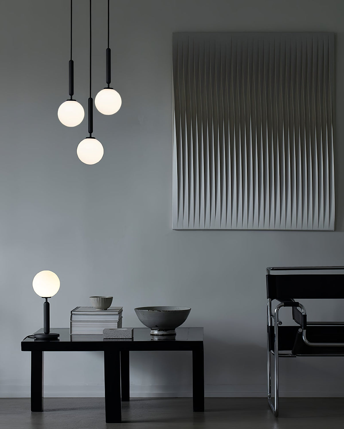Scandiluxe Brass Pendant Light with Glass Shade – Modern Swag Ceiling Lamp