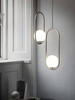 Mila Brass Pendant Swag Light – Hand-Blown Glass & Brass Hanging Lamp
