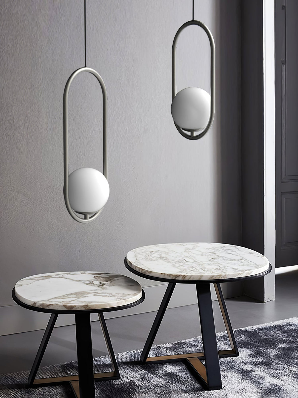 Mila Brass Pendant Swag Light – Hand-Blown Glass & Brass Hanging Lamp