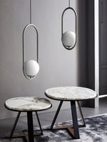Mila Brass Pendant Swag Light – Hand-Blown Glass & Brass Hanging Lamp