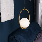 Mila Brass Pendant Swag Light – Hand-Blown Glass & Brass Hanging Lamp