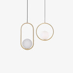 Mila Brass Pendant Swag Light – Hand-Blown Glass & Brass Hanging Lamp