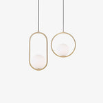 Mila Brass Pendant Swag Light – Hand-Blown Glass & Brass Hanging Lamp