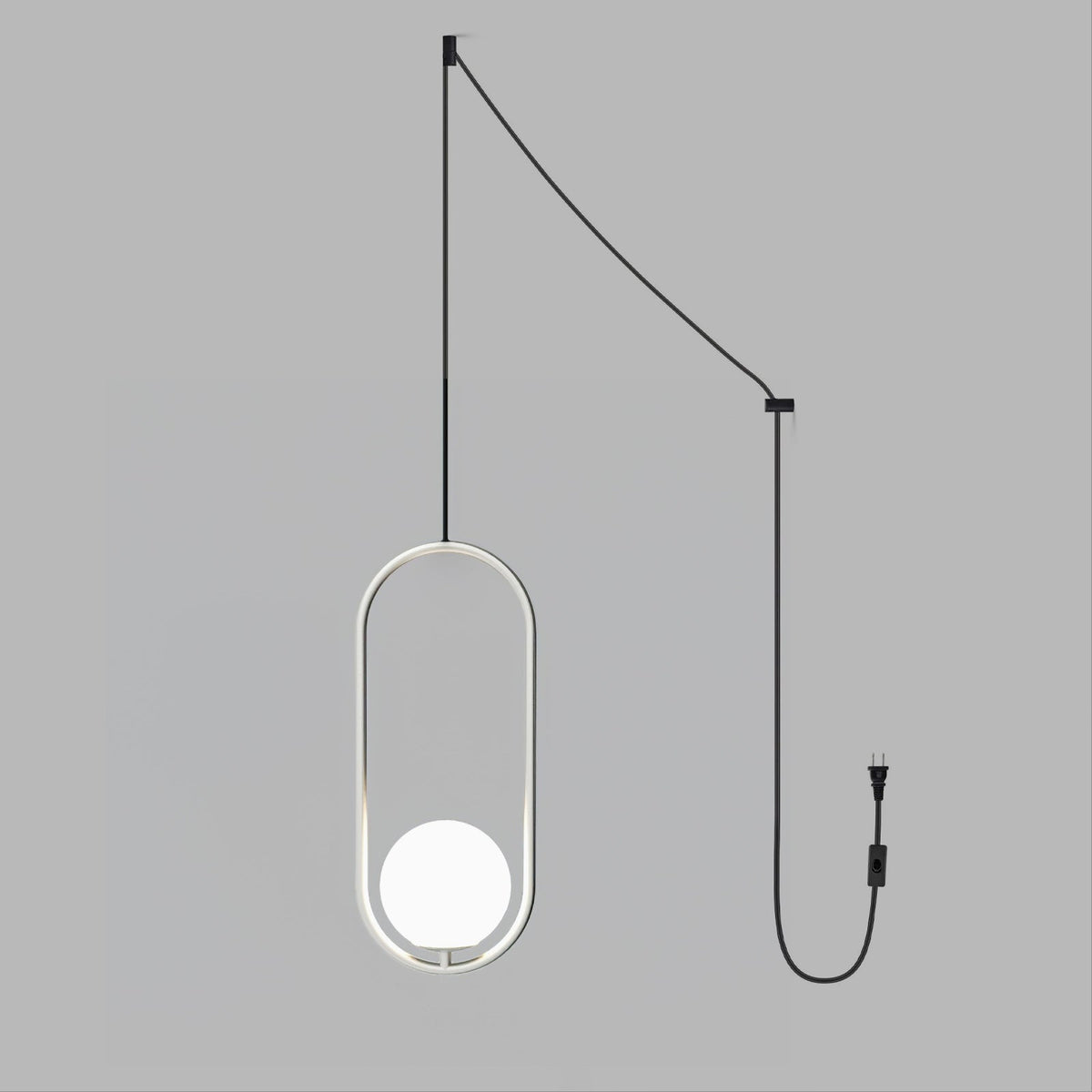 Mila Brass Pendant Swag Light – Hand-Blown Glass & Brass Hanging Lamp