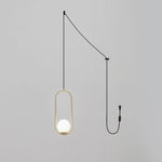 Mila Brass Pendant Swag Light – Hand-Blown Glass & Brass Hanging Lamp