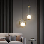 Mila Brass Pendant Swag Light – Hand-Blown Glass & Brass Hanging Lamp