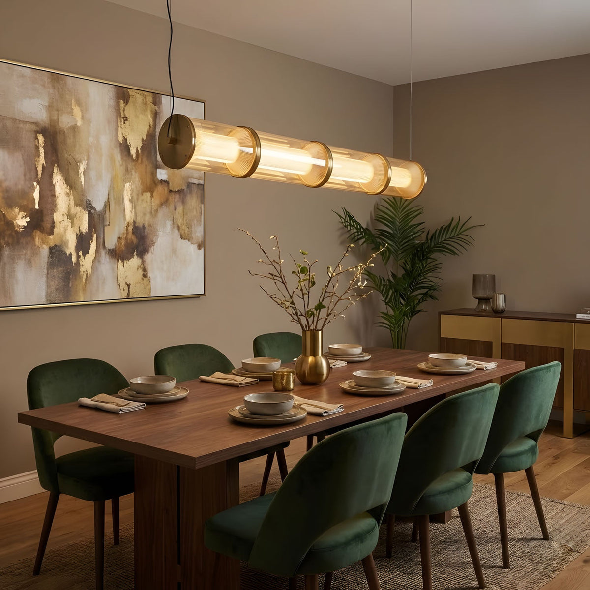 Miles Modern Linear LED Pendant Light for Dining Room & Kitchen Island
