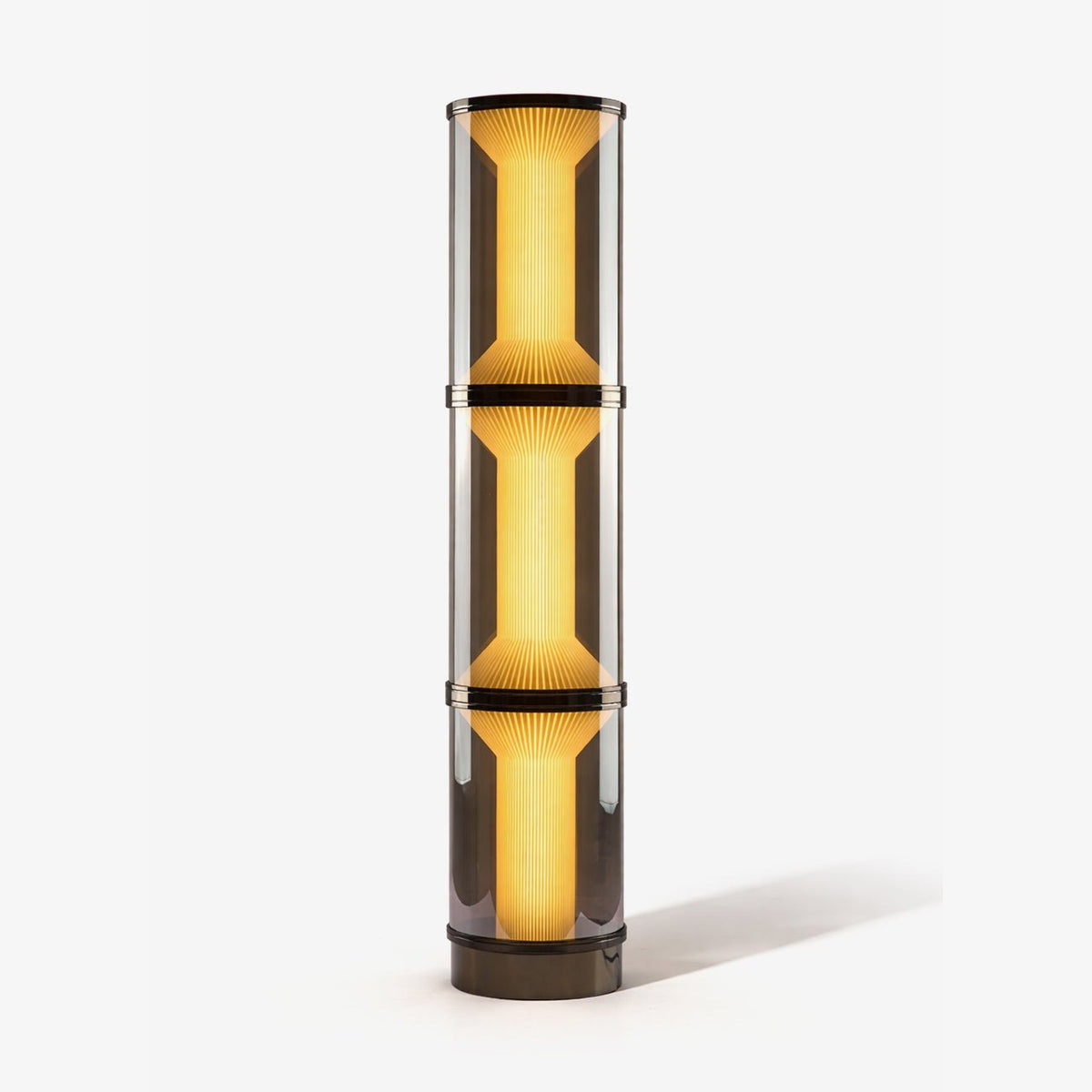 Miles Floor Lamp – Hand-Blown Glass Column Light in Copper or Pearl Black
