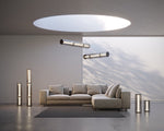 Miles Floor Lamp – Hand-Blown Glass Column Light in Copper or Pearl Black