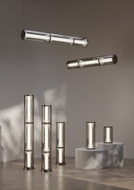 Miles Floor Lamp – Hand-Blown Glass Column Light in Copper or Pearl Black
