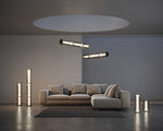 Miles Floor Lamp – Hand-Blown Glass Column Light in Copper or Pearl Black