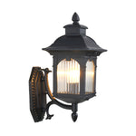 Miller Roof Outdoor Wall Light – Modern Black Metal & Glass Sconce