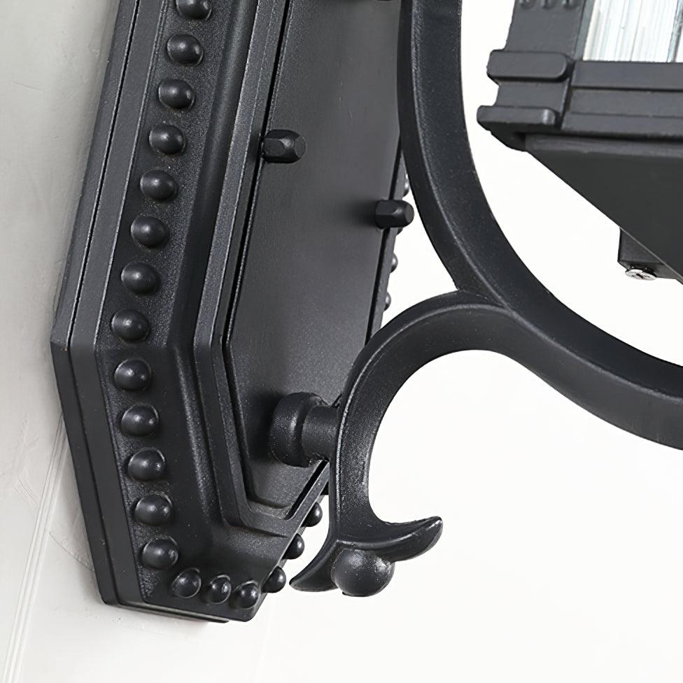 Miller Roof Outdoor Wall Light – Modern Black Metal & Glass Sconce