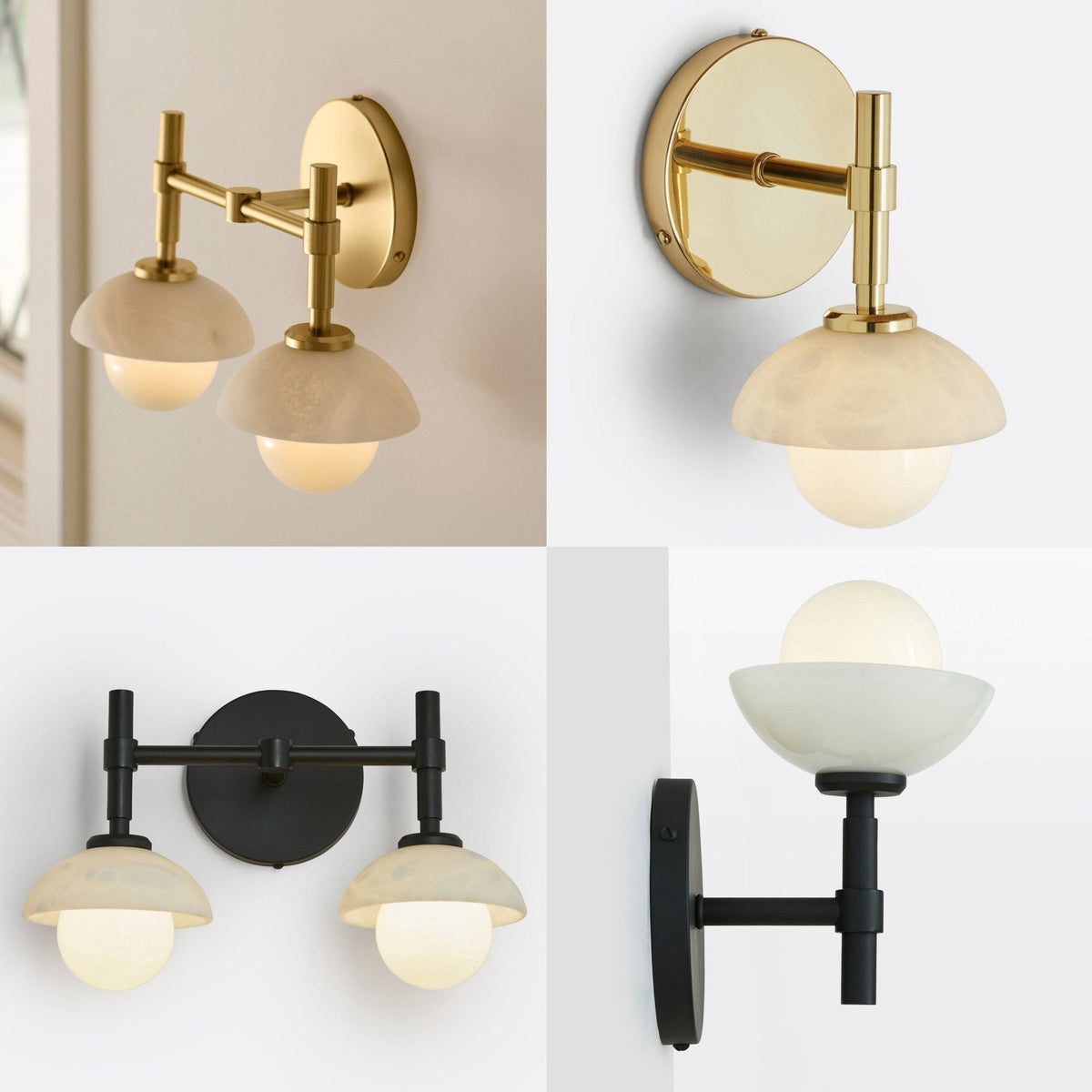 Milo Alabaster Double Wall Light — Modern Luxury Wall Sconce