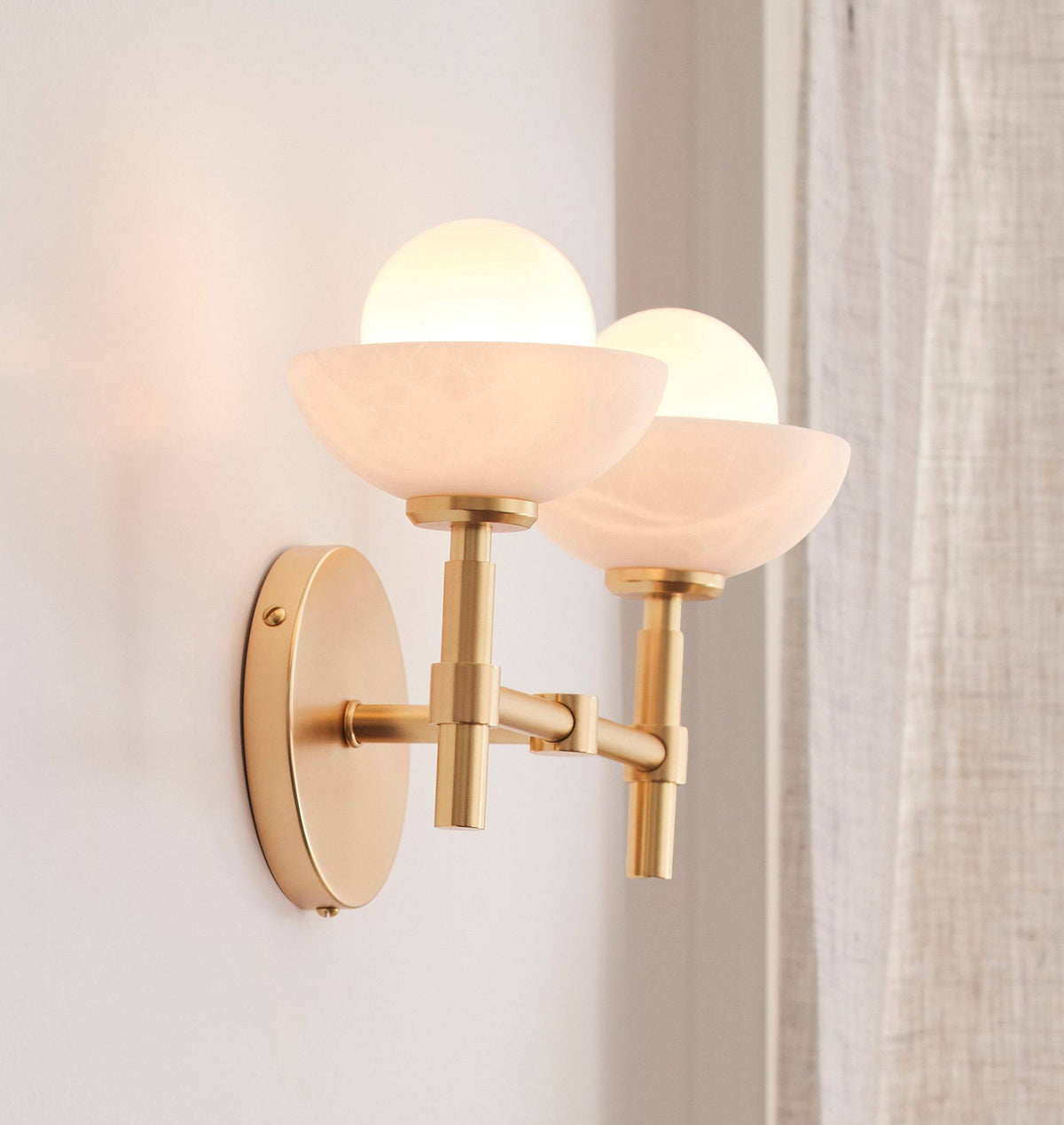 Milo Alabaster Double Wall Light — Modern Luxury Wall Sconce