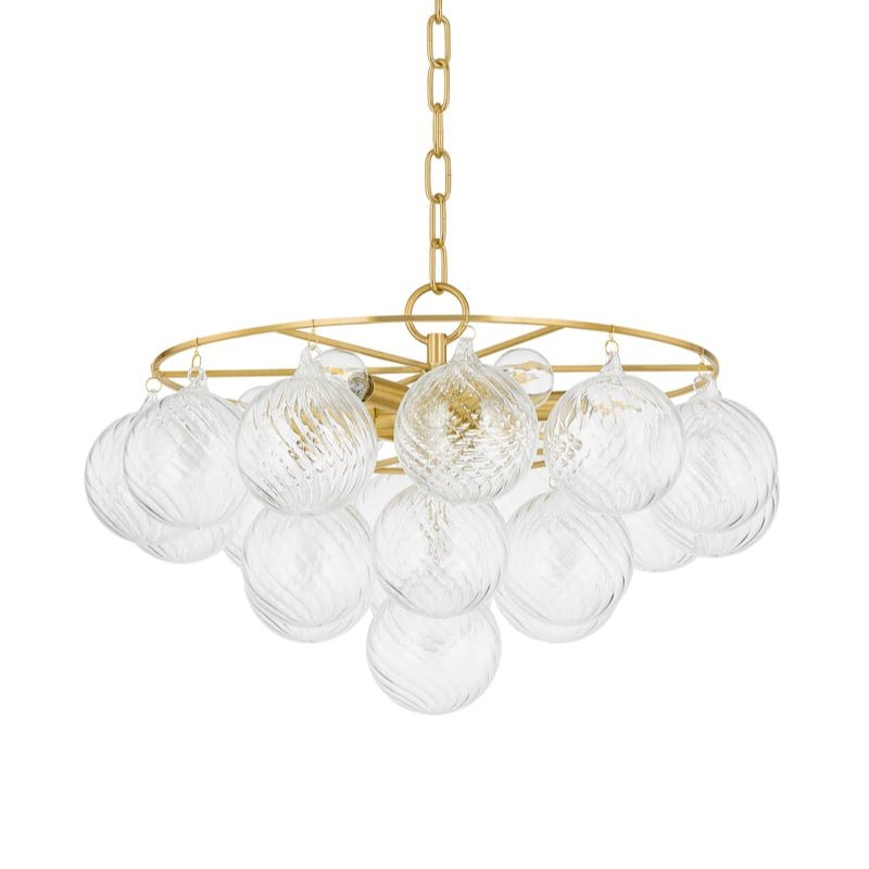 Mimi Chandelier in Champagne Glass and Aged Brass by Megan Molten