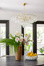 Mimi Chandelier in Champagne Glass and Aged Brass by Megan Molten