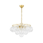 Mimi Chandelier in Champagne Glass and Aged Brass by Megan Molten