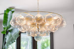 Mimi Chandelier in Champagne Glass and Aged Brass by Megan Molten