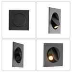 Modern Recessed Wall Sconce with Rotating LED Head, Black Finish