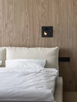 Modern Recessed Wall Sconce with Rotating LED Head, Black Finish