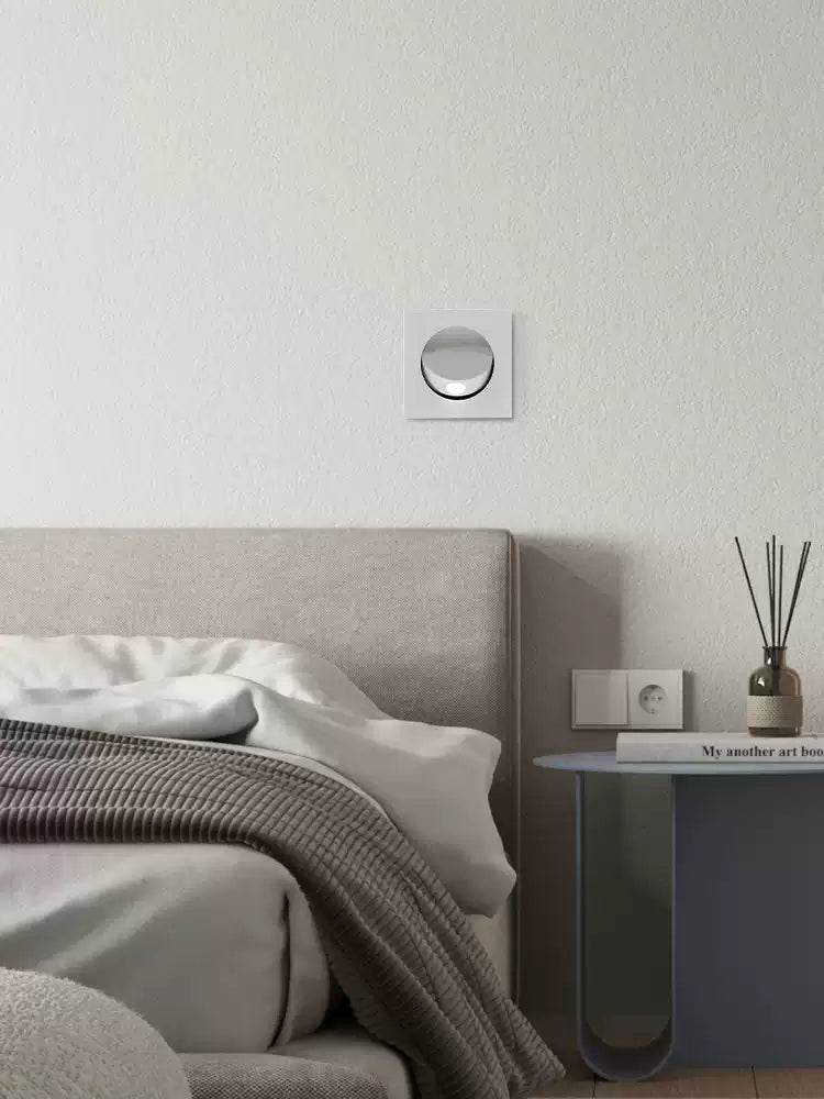 Modern Recessed Wall Sconce with Rotating LED Head, Black Finish