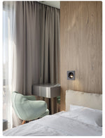 Modern Recessed Wall Sconce with Rotating LED Head, Black Finish