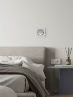 Modern Recessed Wall Sconce with Rotating LED Head, Black Finish
