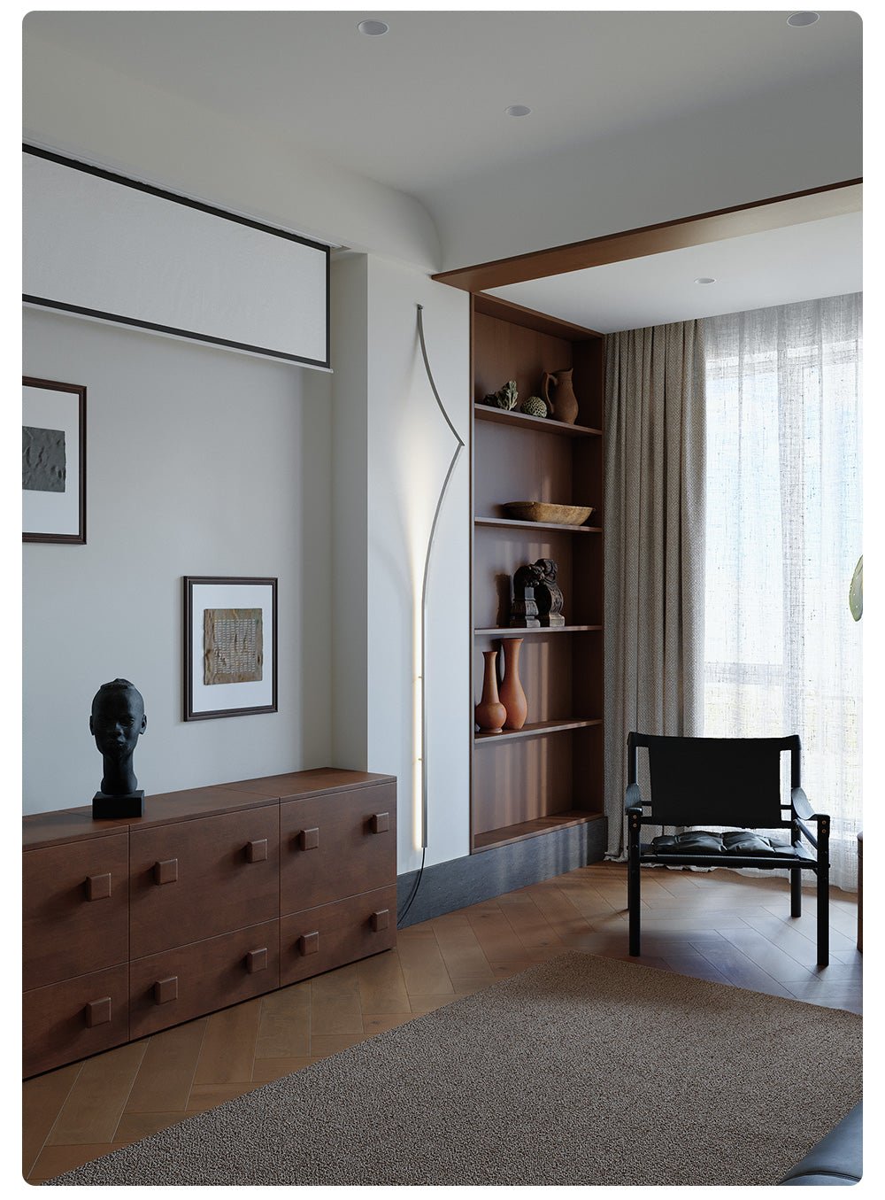 Sculptural Ribbon LED Wall Sconce in Silver – Modern Minimalist Lighting