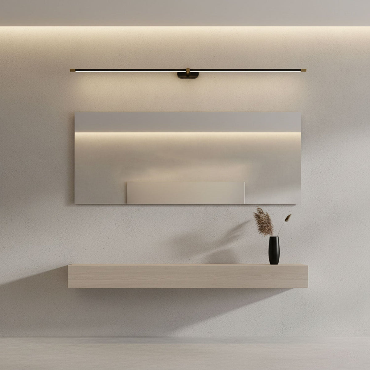Minimalist Linear Rechargeable Wall Sconce – Cordless LED Vanity Light