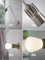 Adjustable Wall Sconce with Integrated LED for Reading and Ambient Light