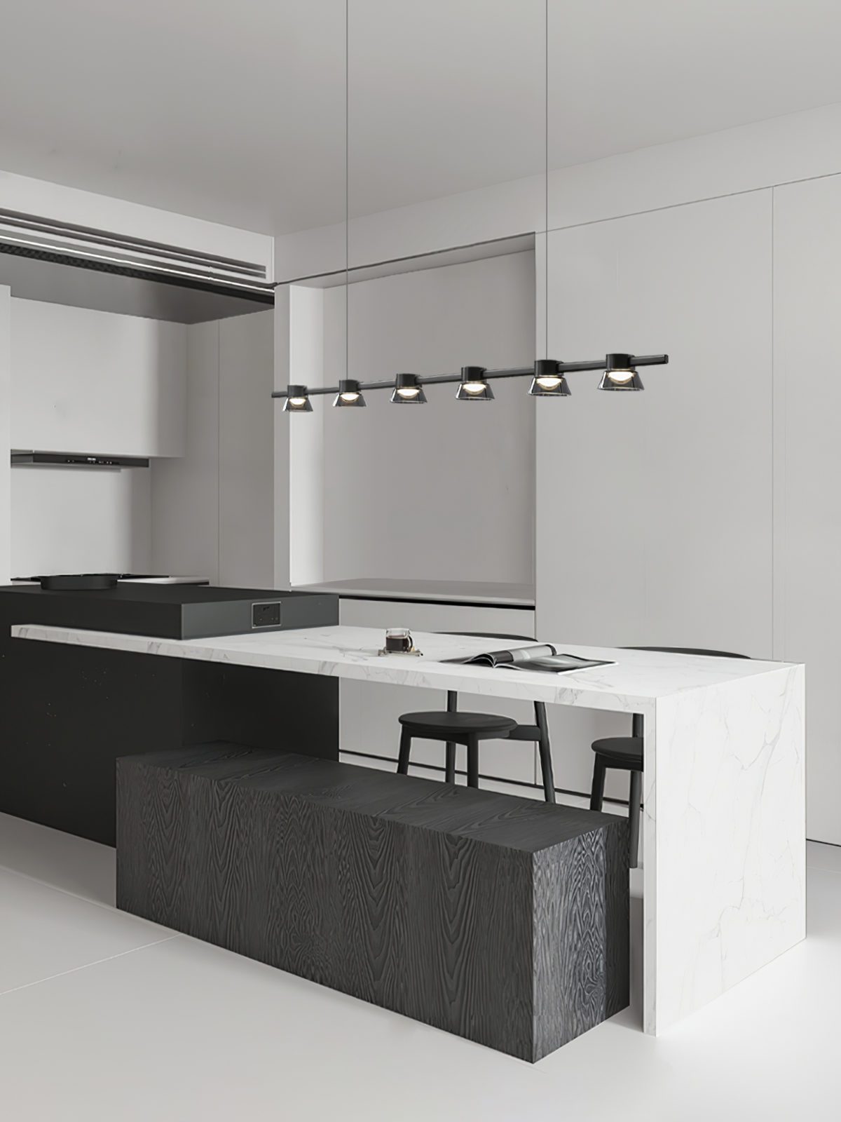 Minimalist Island Glass Chandelier