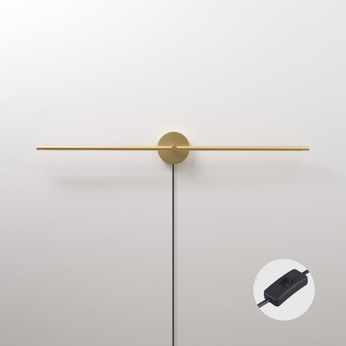 Linear LED Plug-In Wall Sconce with Metal Body and Warm Glow