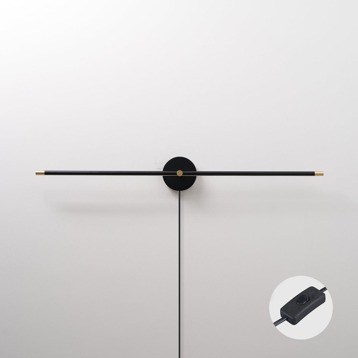 Linear LED Plug-In Wall Sconce with Metal Body and Warm Glow