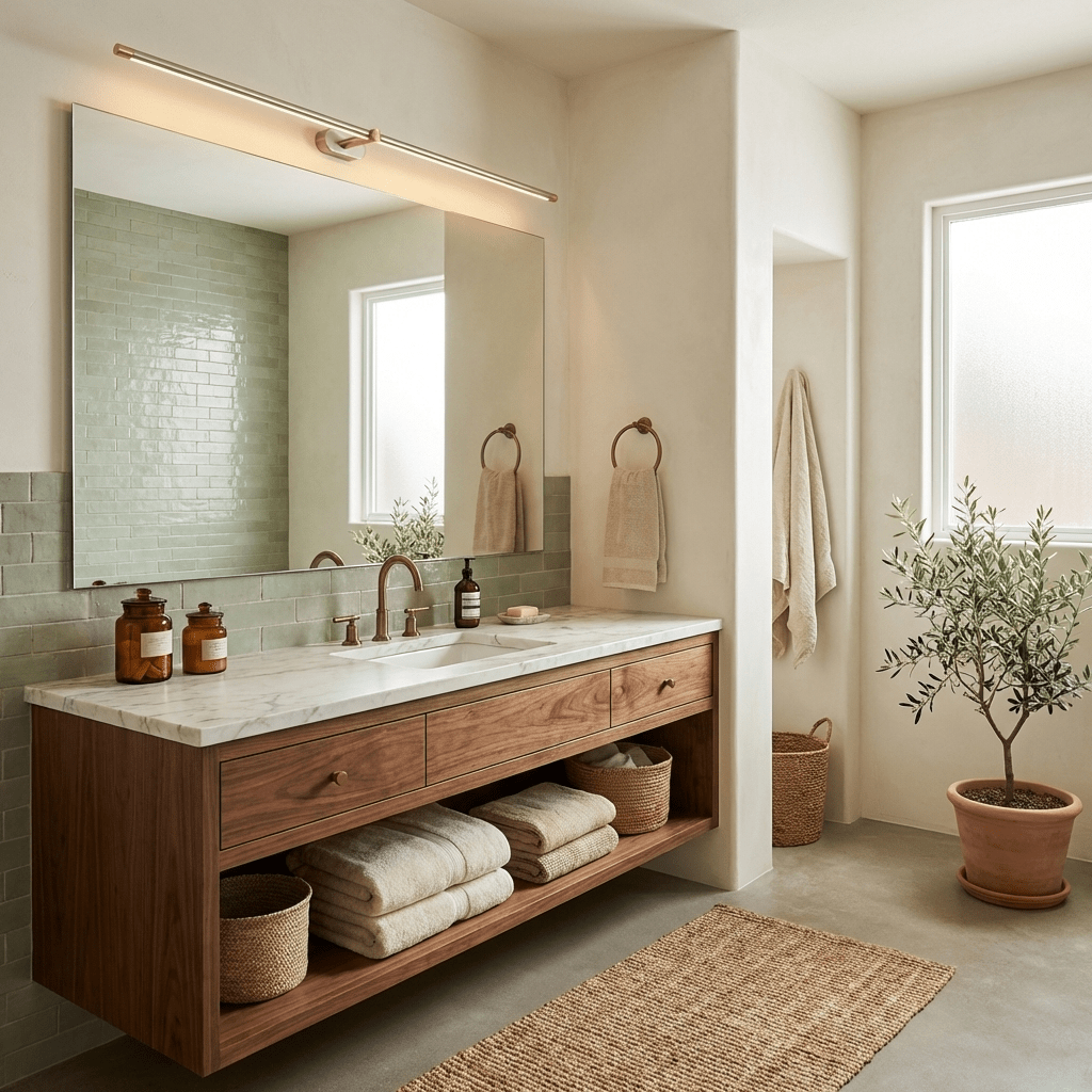 Minimalist Linear Rechargeable Wall Sconce – Cordless LED Vanity Light