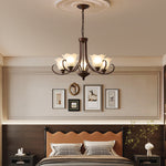 Mireille Floral Chandelier – Vintage-Inspired Glass and Bronze Pendant Light