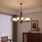 Mireille Floral Chandelier – Vintage-Inspired Glass and Bronze Pendant Light