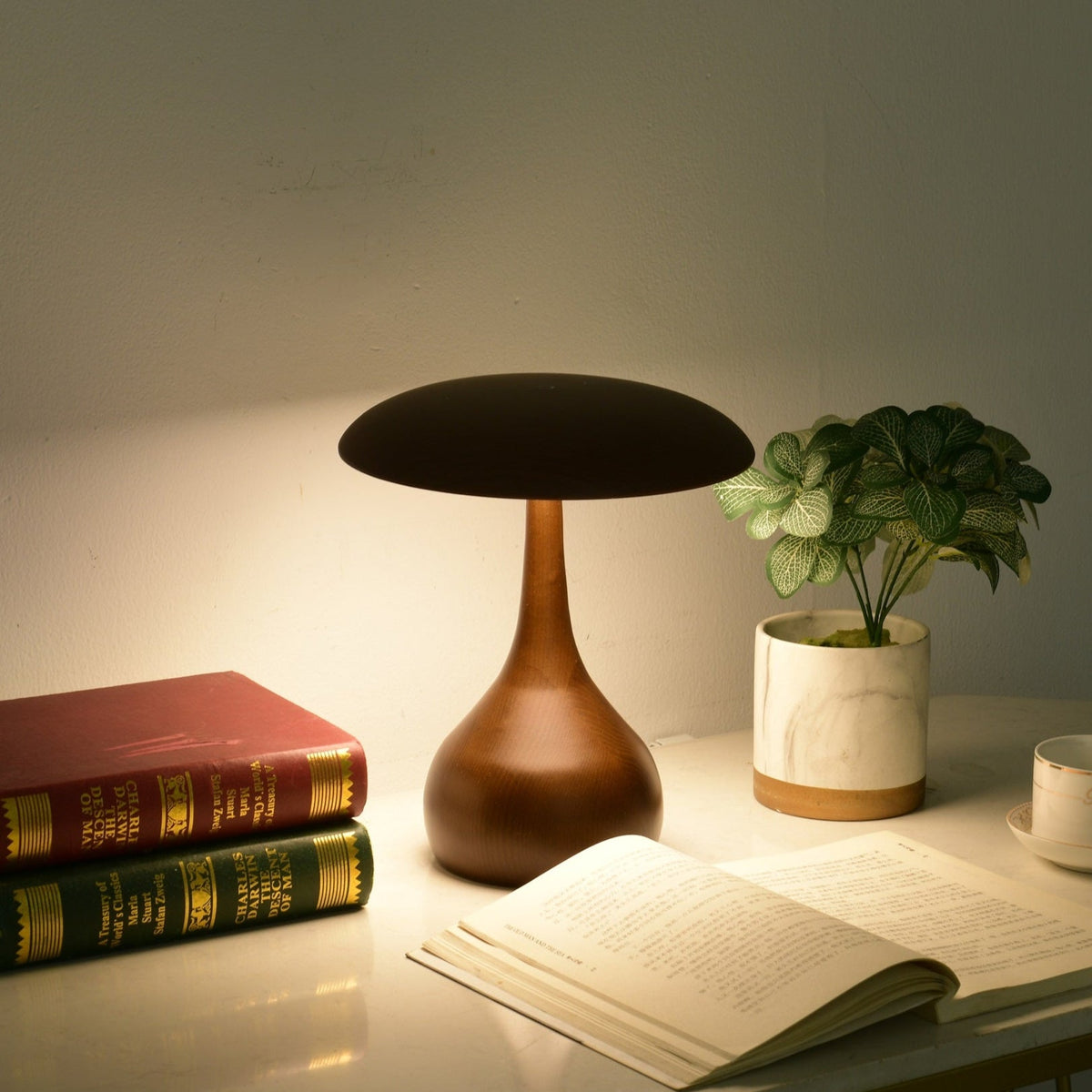Mireli Sculptural Wooden Table Lamp with Integrated LED