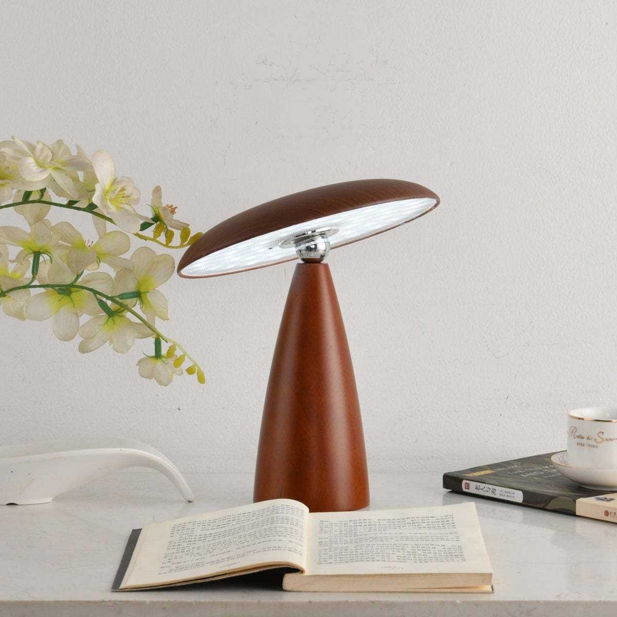 Mireli Sculptural Wooden Table Lamp with Integrated LED