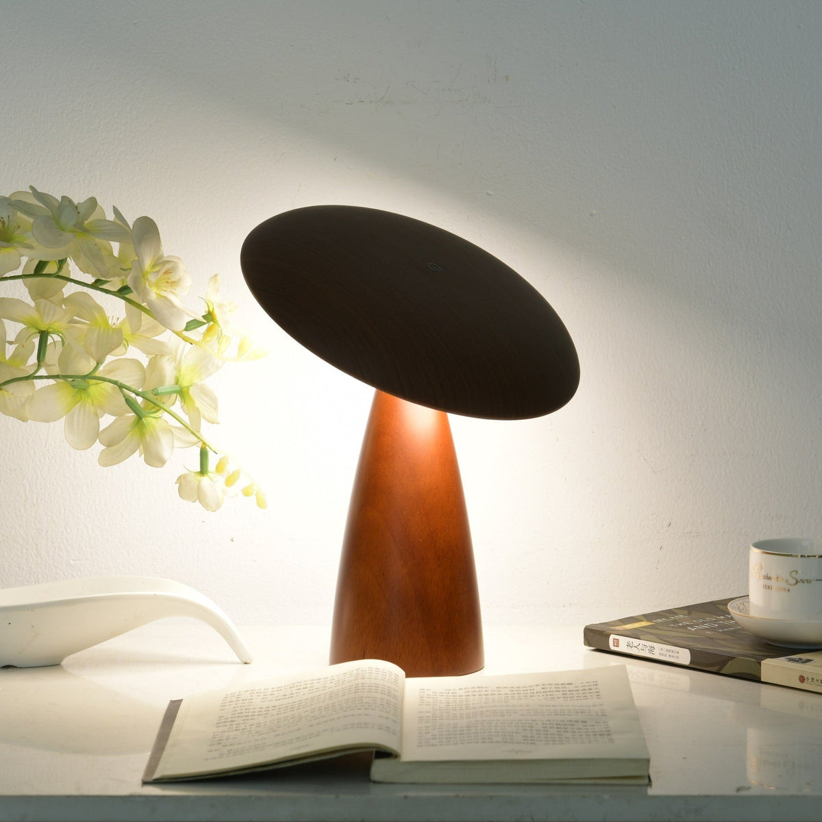 Mireli Sculptural Wooden Table Lamp with Integrated LED