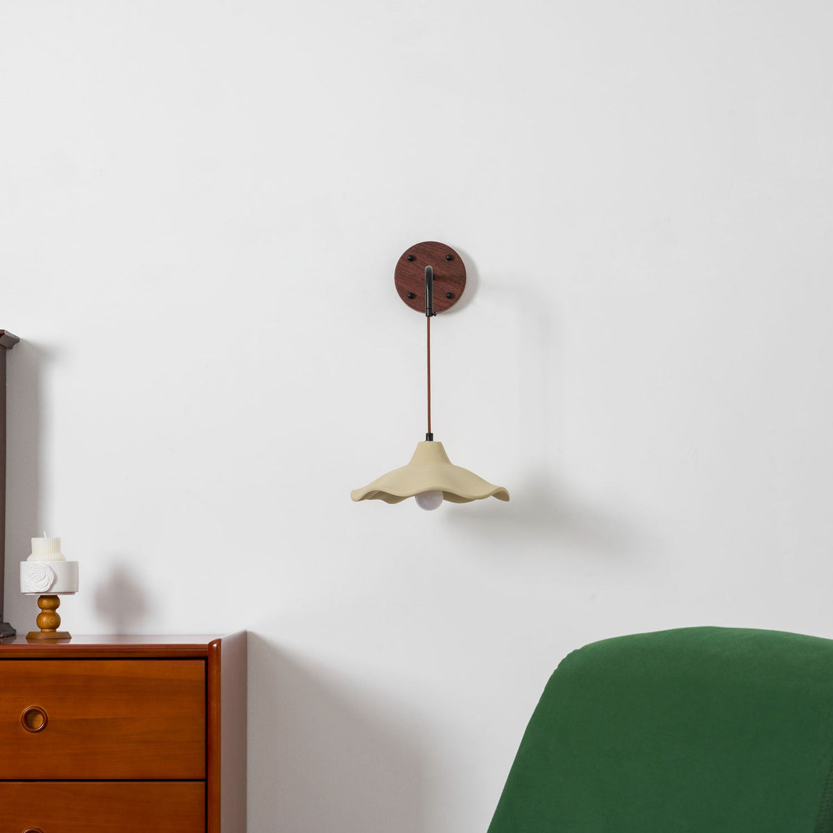 Mirella Wall Sconce – Handcrafted Microcement & Walnut Modern Wall Light