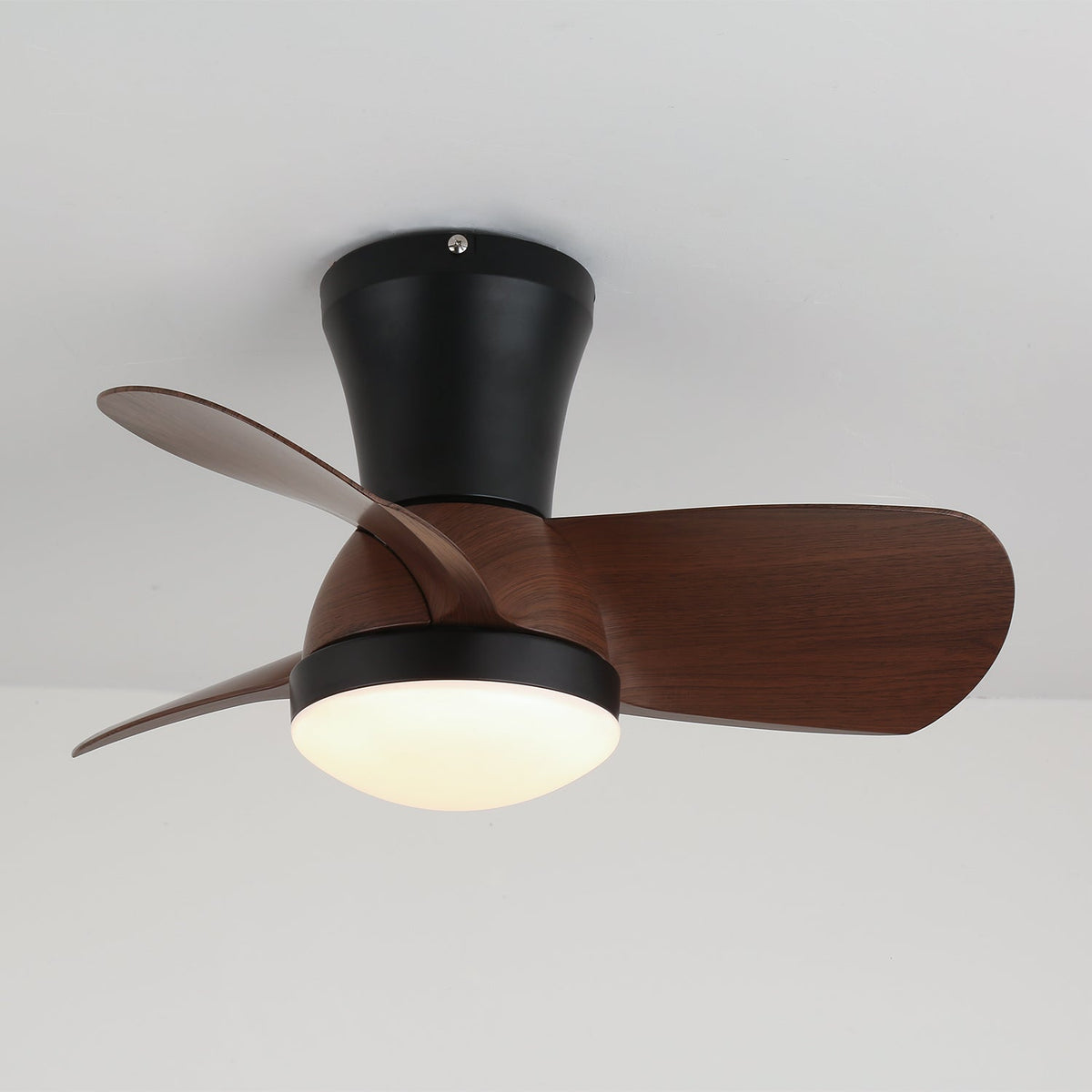 Miro Ceiling Fan with Integrated LED Light in Walnut Finish